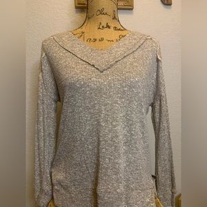 Soft long sleeve lace shoulder t-shirt